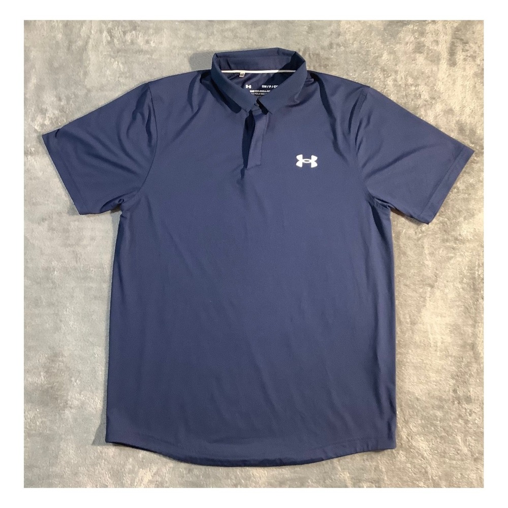 Under Armour Men's Iso-Chill Polo Shirt Navy Blue Size S Loose Fit Golf